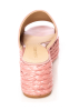 Paloma Barceló, platform slippers PILLINE with raffia in blush