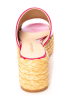 Paloma Barceló, platform slippers PILLI with raffia in fuchsia