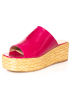 Paloma Barceló, platform slippers PILLI with raffia in fuchsia