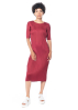 PLEATS PLEASE ISSEY MIYAKE, convenient dress MAY in bordeaux