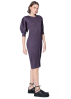 PLEATS PLEASE ISSEY MIYAKE, balloon sleeve dress NOVEMBER dark purple