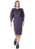 PLEATS PLEASE ISSEY MIYAKE, balloon sleeve dress NOVEMBER dark purple