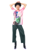 PLEATS PLEASE ISSEY MIYAKE, buntes Tunikashirt TROPICAL WINTER