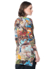 PLEATS PLEASE ISSEY MIYAKE, long tunic with pleated fabric and side slits AURORA JUNGLE