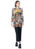 PLEATS PLEASE ISSEY MIYAKE, long tunic with pleated fabric and side slits AURORA JUNGLE