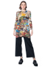 PLEATS PLEASE ISSEY MIYAKE, long tunic with pleated fabric and side slits AURORA JUNGLE