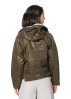 KIMONORAIN, short padded rain jacket with recycled polyester green