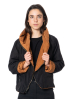 KIMONORAIN, short rain jacket with hood in color terracotta 