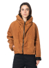 KIMONORAIN, short rain jacket with hood in color terracotta 