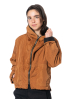 KIMONORAIN, short rain jacket with hood in color terracotta 