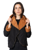 KIMONORAIN, short rain jacket with hood in color terracotta 