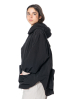 KIMONORAIN, water resistant jacket with hood and belt in black 