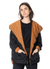 KIMONORAIN, reversible rain jacket with hood in terracotta