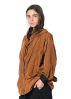 KIMONORAIN, reversible rain jacket with hood in terracotta