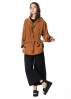 KIMONORAIN, reversible rain jacket with hood in terracotta