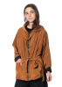 KIMONORAIN, reversible rain jacket with hood in terracotta