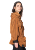 KIMONORAIN, reversible rain jacket with hood in terracotta