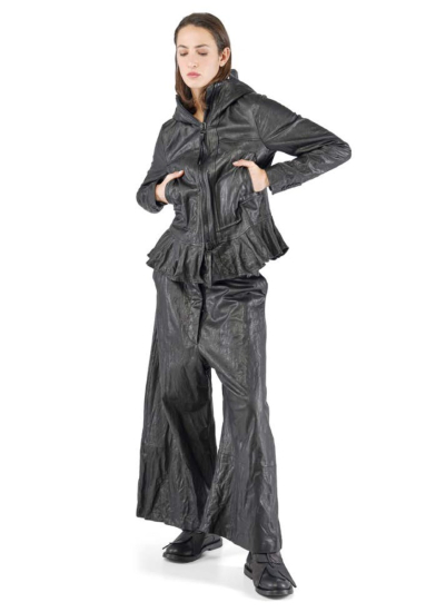 RUNDHOLZ, wide pants in soft lamb leather 2251480106 