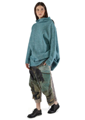 RUNDHOLZ DIP, cropped pants with postcard print 2252110106