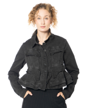 RUNDHOLZ, short denim jacket with ruffles 2251031103 - NOBANANAS - Image 6