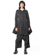 RUNDHOLZ, tailored denim coat with gathers 2251031206 - NOBANANAS - Image 4