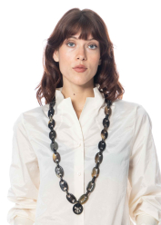 YAEL NADIV, buffalo horn link necklace OVALS