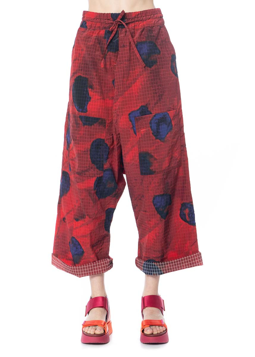 RUNDHOLZ DIP, colorful pants with low crotch and creative spring print  1232000112