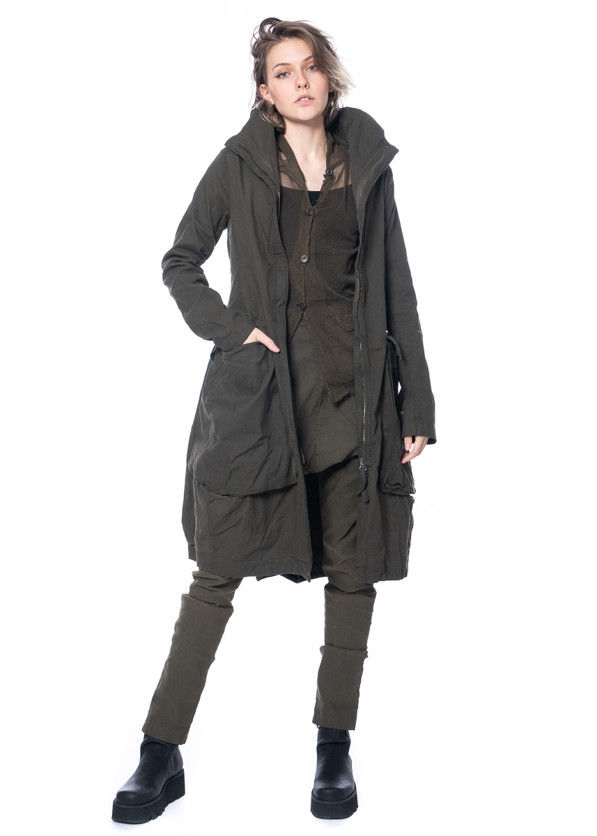 RUNDHOLZ DIP, leicht taillierter Mantel voluminösen Fronttaschen| NOBANANAS mit