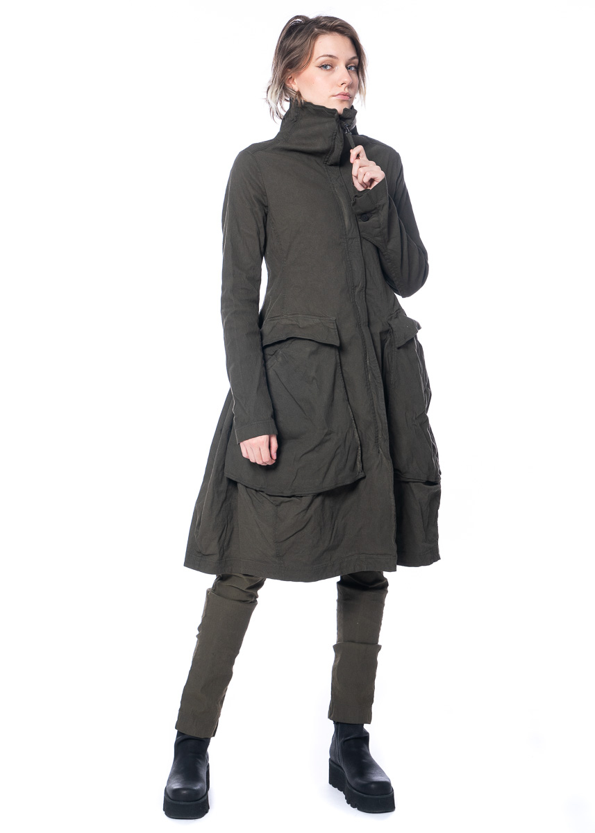 RUNDHOLZ DIP, voluminösen leicht NOBANANAS Mantel Fronttaschen| mit taillierter