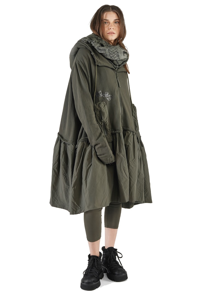 RUNDHOLZ BLACK LABEL, Coat with Attached Skirt | NOBANANAS