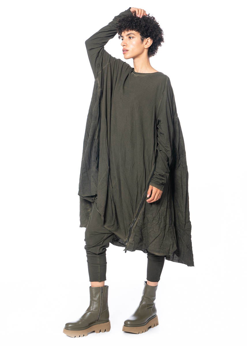 RUNDHOLZ DIP, Long-Sleeved Dress with Zip Details made of Cotton