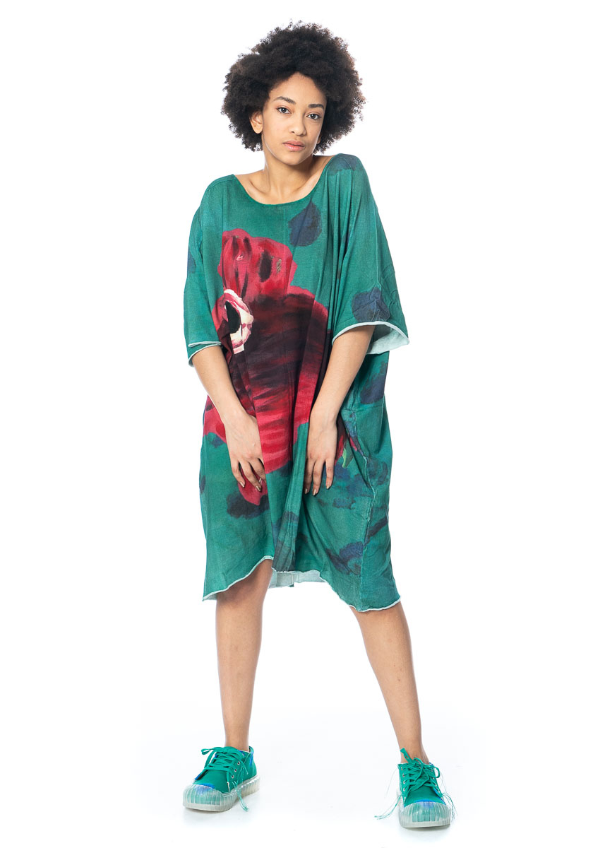 RUNDHOLZ DIP, Soft Flowing Dress with Creative Art Print ...
