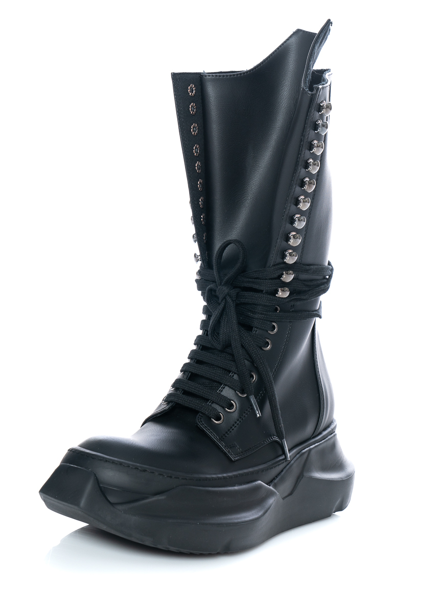 DRKSHDW by Rick Owens, high lace up boot in military look