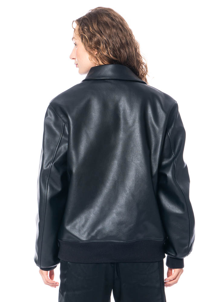 adidas Y-3, Leather Jacket with Y-3 Logo | NOBANANAS