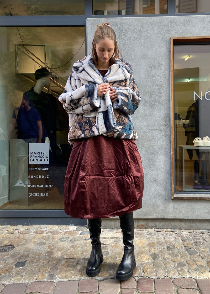 RUNDHOLZ BLACK LABEL plush winter jacket with comic print NOBANANAS