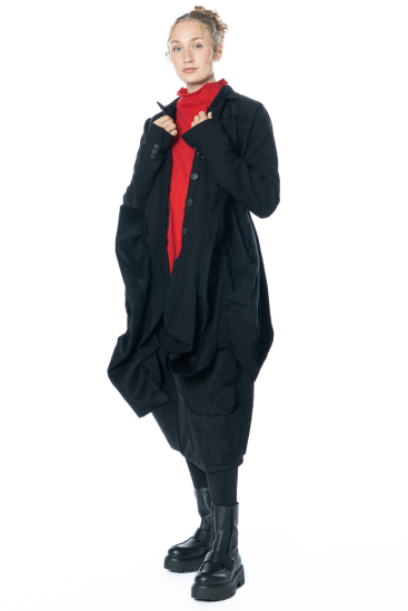 RUNDHOLZ, wool coat with embellished front 2241111213