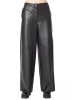 ULI SCHNEIDER, flared tec leather pants in Espresso