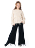 ULI SCHNEIDER, chunky knit flared pants with recycled cotton