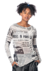 RUNDHOLZ DIP, long sleeve with newspaper print 2242420507