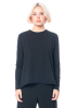 yukai, slightly flared long-sleeved shirt in black