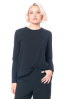 yukai, slightly flared long-sleeved shirt in black