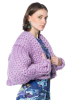 HOPE MACAULAY, purple merino wool knit jacket Block