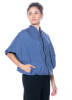 KIMONORAIN, reversible jacket with batwing sleeves in Indigo