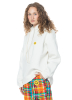 JOSHUAS, hoodie in cream with smiley