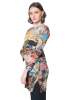PLEATS PLEASE ISSEY MIYAKE, long tunic with pleated fabric and side slits AURORA JUNGLE