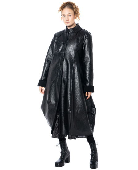 KEDZIOREK, balloon coat in leather look - NOBANANAS - Image 4