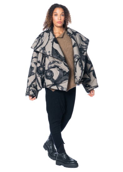 RUNDHOLZ, wide fit jacket in floral pattern 2241051107