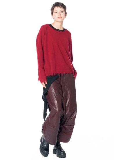 RUNDHOLZ, leather pants with low crotch 2241490105