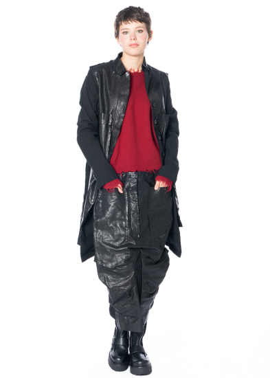 RUNDHOLZ, coat with glossy leather finish 2241491201