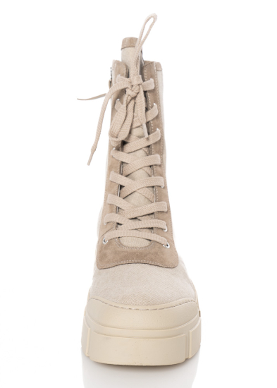 VIC MATIÉ, lace-up boots with textile look in beige - NOBANANAS - Image 5